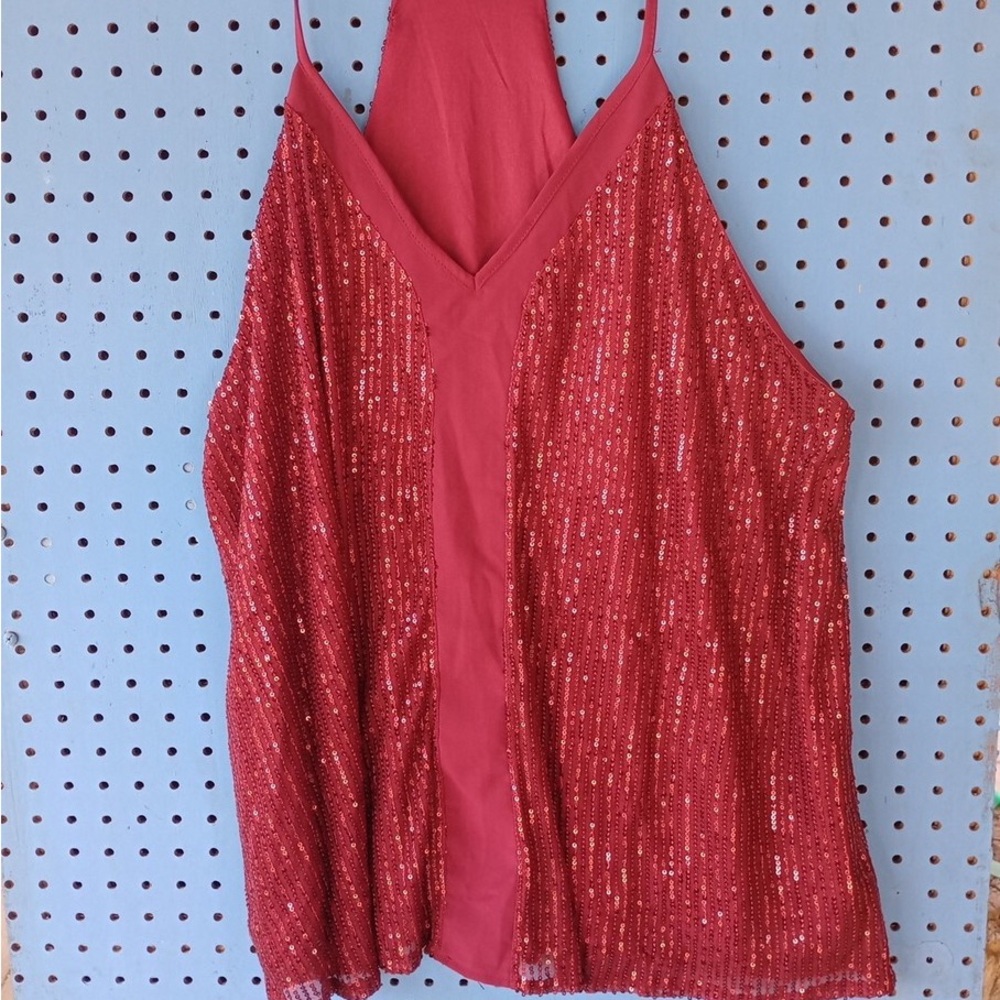 DC Red Sequin Camisole Top